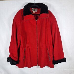 Vintage Otello Pelle red faux fur coat